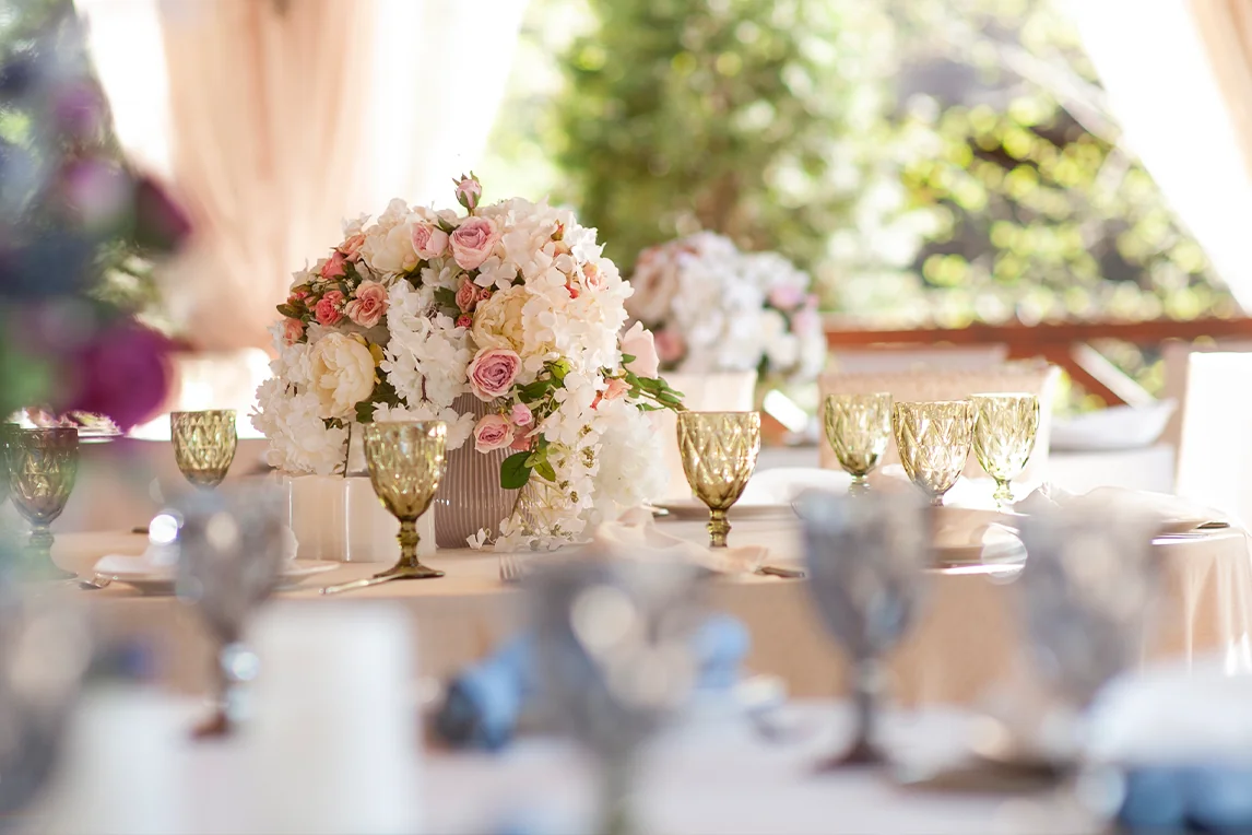 The Villa Vita terrace set for a banquet